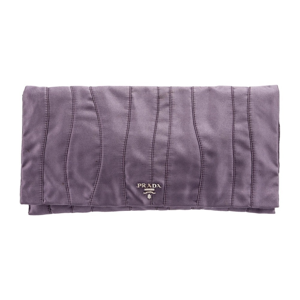 Prada Raso Stripes Clutch